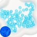 Luminous light blue acrylic barrel beads for DIY bracelets with a fluorescent glow effect - 9mm (Approx. 100 Pcs/Pack) / Lake Blue