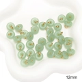 DIY jewelry 12mm light green jade-style lily flower pendant with golden metal fastener - Style 07 (GBG01) / 5 Pieces / Light Green