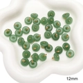DIY green lily of the valley glass jade buttons 12mm with gold loop for jewelry - Style 07 (GBG01) / 5 Pieces / Green