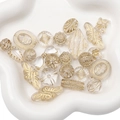 Baroque style gold-traced acrylic beads in mixed shapes for DIY jewelry making - Transparent Frosted Gold Traced Mixed Style / 20g/Pack (Approx. 15-30 Pcs) / Clear