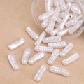 Baroque style pearl white cylinder beads with ribbed texture for DIY jewelry making - Long Bar Bead Style (#58)