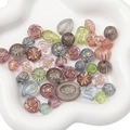 Mixed baroque acrylic beads in vintage pink and green with gold details for jewelry DIY - Transparent Frosted Gold Traced Mixed Style / 20g/Pack (Approx. 15-30 Pcs) / Random Mixed Colors