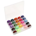 Juego de 25 bobinas de hilo trenzado de colores para joyas en caja de almacenamiento - Estilo de Cordón Elástico