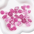 DIY purple acrylic baroque style beads collection featuring roses and tulips for bracelets - Transparent Outlined Mixed Style / 20g/Pack (Approx. 15-30 Pcs) / Rose Red