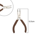 Beadia 12.5cm professional needle-nose pliers with brown anti-slip handle for DIY jewelry - Bent Nose Pliers (No Teeth) / Coffee