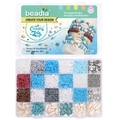 Detailansicht des Ocean Love DIY-Schmucksets mit 24 Fächern voller Perlen und Muscheln - Ozeanliebe / 24 Fächer Box