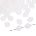 DIY handmade bracelet beads in milky white lantern shape with smooth translucent finish - Approx 8mm Diameter (20 Pieces/Pack) / White