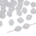 Translucent matte white lantern glass beads for DIY handmade jewelry crafting - Approx 8mm Diameter (20 Pieces/Pack) / Gray