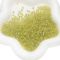 4mm translucent pale yellow glass seed beads for DIY jewelry making in a white dish - 4mm / 10g/Pack (Approx. 160 pcs) / Yellow