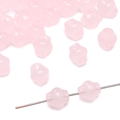 Pink translucent gear-shaped beads on a needle for DIY jewelry making and craft projects - Approx 8mm Diameter (20 Pieces/Pack) / Light Pink
