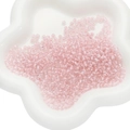 Deep and light pink 4mm glass seed beads in a white petal-shaped container for DIY jewelry - 4mm / 10g/Pack (Approx. 160 pcs) / Pink