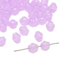 DIY light purple faceted glass lantern beads with central hole for jewelry making - Approx 8mm Diameter (20 Pieces/Pack) / Purple
