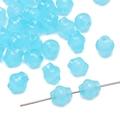 Sky blue translucent lantern beads with wave texture for DIY jewelry making - Approx 8mm Diameter (20 Pieces/Pack) / Blue
