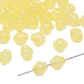 Translucent light yellow glass lantern beads for DIY jewelry making and bracelet weaving - Approx 8mm Diameter (20 Pieces/Pack) / Lemon Yellow