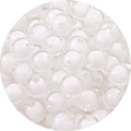 Perle in acrilico satinato con anima bianca per gioielli fai-da-te e catene per telefoni - 8mm / Set da 50 pezzi / Bianco / Perle trasparenti