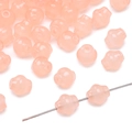 Pink translucent glass lantern beads for DIY jewelry making on silver needles - Approx 8mm Diameter (20 Pieces/Pack) / Champagne
