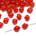 Translucent deep red lantern glass beads for DIY handmade jewelry bracelets - Approx 8mm Diameter (20 Pieces/Pack) / Garnet Red