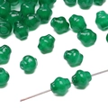 Translucent emerald green wave-shaped glass beads for DIY jewelry making - Approx 8mm Diameter (20 Pieces/Pack) / Dark Green