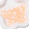 Frosted peach 5mm square glass beads for DIY jewelry making in a white ceramic bowl - 11g/Pack (Approx. 50 Pcs, 5x5mm) / Orange