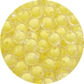 Perla in acrilico satinato a doppio strato con anima giallo acceso per bijoux fai da te - 8mm / Set da 50 pezzi / Giallo / Perle trasparenti