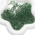 Translucent emerald green ink-wash glass seed beads in a white ceramic dish - 4mm / 10g/Pack (Approx. 160 pcs) / Dark Green