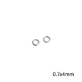 Anillas abiertas de acero inoxidable plata 0,7x4mm para bisutería artesanal - Bucle Único / 0.7x4mm (2g/Paquete, aprox. 64 Piezas) / Color acero