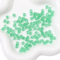 Light green matte square glass sugar beads for handmade DIY jewelry bracelets - 11g/Pack (Approx. 50 Pcs, 5x5mm) / Verdant