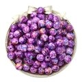 Runde Acrylperlen mit violettem Marmormuster für DIY-Schmuckherstellung im Tablett - 8mm (Ca. 100 Stück/Packung) / Lila
