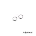 Dos argollas de acero inoxidable pulido de 0,8x6mm para accesorios de joyería DIY - Bucle Único / 0.8x6mm (2g/Paquete, aprox. 33 piezas) / Color acero