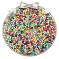 Perles rondes en acrylique de 3mm en plateau argenté pour création de bijoux DIY - 3mm Trou Environ 1mm 500g/Paquet (Environ 45000 Pcs) / Couleurs Mélangées Aléatoires