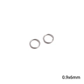 Dos anillas abiertas de acero inoxidable plateado de 0,9x6 mm para joyería DIY - Bucle Único / 0.9x6mm (2g/Paquete, aprox. 26 piezas) / Color acero