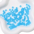 5mm light blue frosted glass cube beads for DIY jewelry making and bracelet weaving - 11g/Pack (Approx. 50 Pcs, 5x5mm) / Cloud Blue