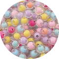 Mix colorato di perle in acrilico trasparente con cuori colorati per creazione gioielli DIY - 8mm / Set da 50 pezzi / Colori Misti Casuali / Perle trasparenti