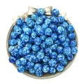 Blaue und weiße Acrylperlen mit Marmormuster für DIY Bastelarbeiten und Armbänder - Dunkelblau