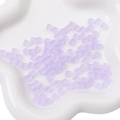 Light purple frosted cube glass beads for DIY jewelry making and handmade accessories - 11g/Pack (Approx. 50 Pcs, 5x5mm) / Light Purple