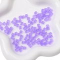 Semi-transparent purple frosted glass cube beads for DIY jewelry making and bracelets - 11g/Pack (Approx. 50 Pcs, 5x5mm) / Blue Purple