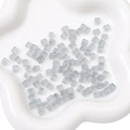 Matte grey-blue cubic glass beads for DIY jewelry with a frosted translucent finish - 11g/Pack (Approx. 50 Pcs, 5x5mm) / Gray
