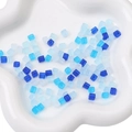 Mix of matte blue frosted glass square beads for DIY bracelets and jewelry making - 11g/Pack (Approx. 50 Pcs, 5x5mm) / Blue Mix