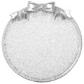 Cuentas de vidrio blanco irisado de 4mm para joyería DIY en bandeja de plata - 2mm, 10g/Paquete (aprox. 900 uds.) / Transparente Irisado