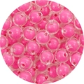 Perline acriliche colorate con anima rosa e strato trasparente per gioielli fai-da-te - 12mm / Set da 50 pezzi / Rosa Rosso / Perle trasparenti