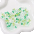 5x5mm frosted glass cube beads in mixed green and white for DIY jewelry making - 11g/Pack (Approx. 50 Pcs, 5x5mm) / Green Mix