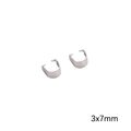 Protectores de alambre en U de acero inoxidable plateado 3x7mm para bisutería DIY - Cierre de Clip / 3x7mm (10 piezas/Paquete) / Color acero