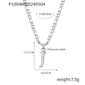 Silver titanium steel letter J pendant necklace with textured bark finish on 38cm chain - Letter J (RP004) / Silver