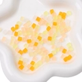 Matte yellow and orange 5mm square glass beads for DIY bracelet and necklace crafting - 11g/Pack (Approx. 50 Pcs, 5x5mm) / Yellow Mix