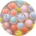 Perline macaron in acrilico colorato con guscio trasparente per gioielli fai-da-te - 12mm / Set da 50 pezzi / Colori Misti Casuali / Perle trasparenti