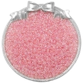 2mm irisierende rosa Glasperlen in einer silbernen Schale für DIY-Schmuckherstellung - 2mm, 10g/Packung (ca. 900 Stk.) / Karmesinrot