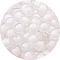Perline rotonde in acrilico smerigliato con nucleo bianco e strato trasparente per DIY - 14mm / Confezione da 30 / Bianco / Perle trasparenti