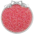 Korallenrosa 2mm irisierende Glasperlen für DIY-Schmuck in einer Schale mit Silberschleife - 2mm, 10g/Packung (ca. 900 Stk.) / Rot
