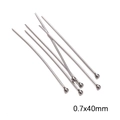 Alfileres de cabeza de bola en acero inoxidable plateado 0,7x40mm para joyas - Perno de Cabeza de Bola / 0.7x40mm (20 piezas/Paquete) / Color acero