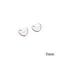 Colgante de corazón de acero inoxidable pulido plata 7mm accesorio joyería con marca S.steel - Solo Colgante (Sin Cadena) / 7mm Agujero 1mm (10 piezas/Paquete) / Color acero